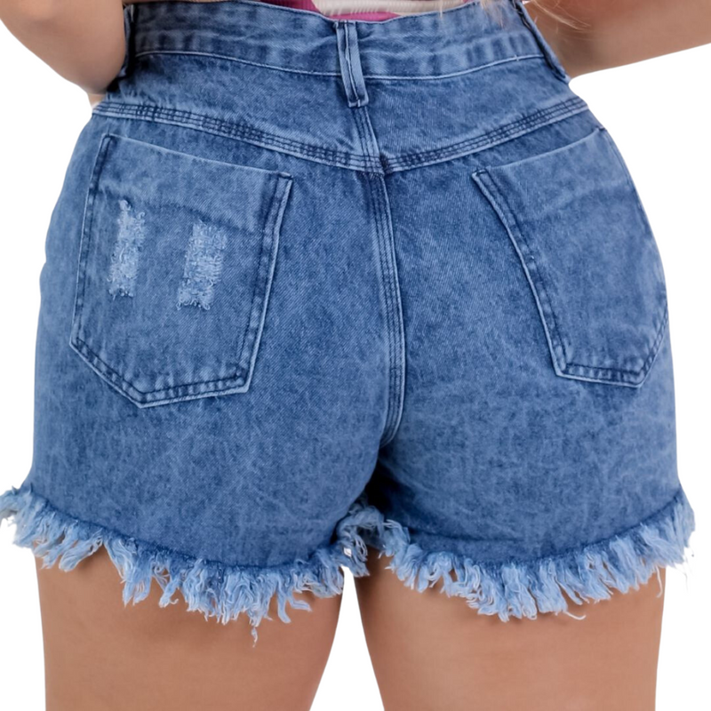 Kit 2 Shorts Jeans Femininos Destroyed: Estilo Desfiado