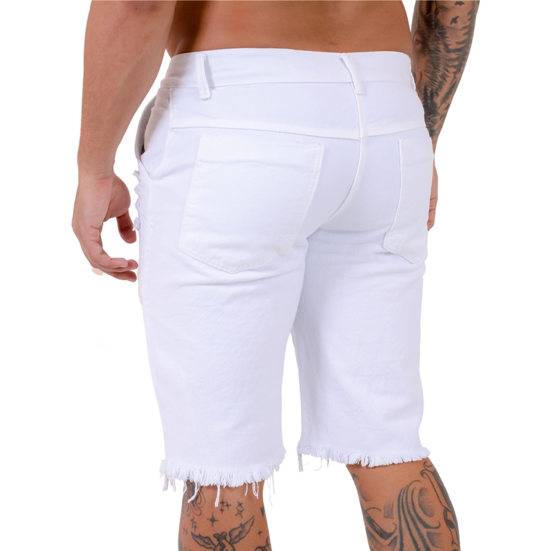 Short Masculino Jeans Branco: Frescor do Denim