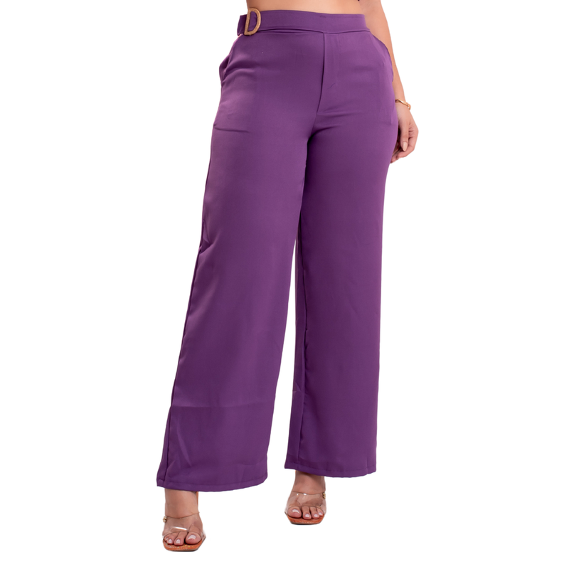 Calça Pantalona + Cropped Conjunto Feminino Purple