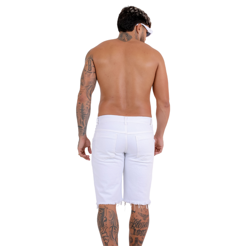 Short Masculino Jeans Branco: Frescor do Denim