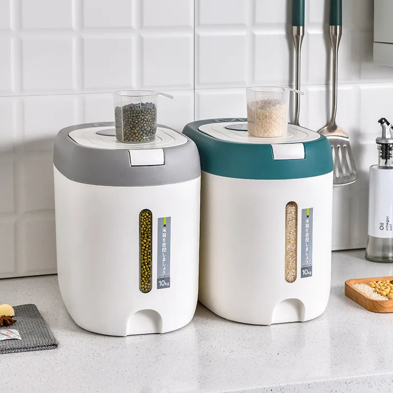 Balde  com tampa aberta automática para armazenamento de comida em cozinha ou Armazenamento de comida para animais domésticos.