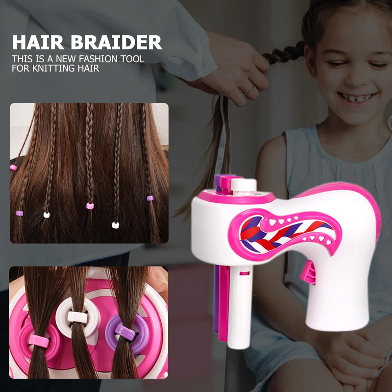 Trançadora de cabelo automática elétrica faça você mesmo máquina de tecelagem de cabelo torção rolo de tricô crianças trança ferramentas de estilo de cabelo para meninas presente