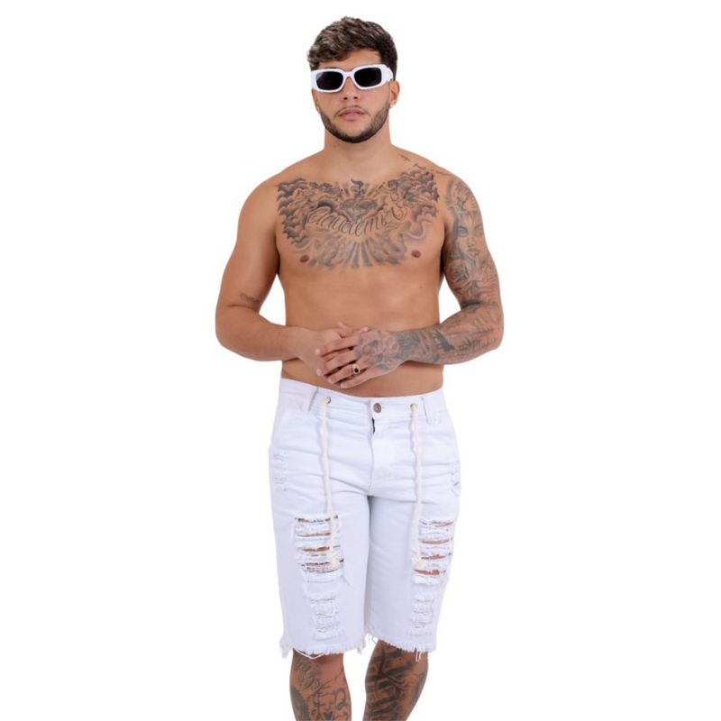 Short Masculino Jeans Branco: Frescor do Denim