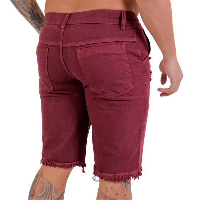 Bermuda Masculina Jeans Vinho: Charme Casual em Vinho